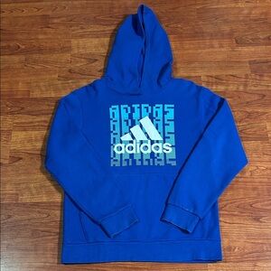 Adidas Royal Blue Hoodie with Graphic Logo
